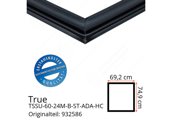 True TSSU-60-24M-B-ST-ADA-HC Türdichtung 74,9 x 69,2 cm (Profil breit)