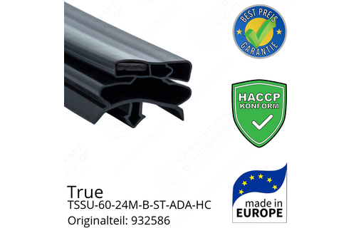 True TSSU-60-24M-B-ST-ADA-HC Türdichtung 74,9 x 69,2 cm (Profil breit)
