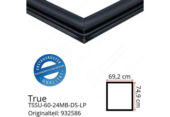 True TSSU-60-24MB-DS-LP Türdichtung 74,9 x 69,2 cm (Profil breit)