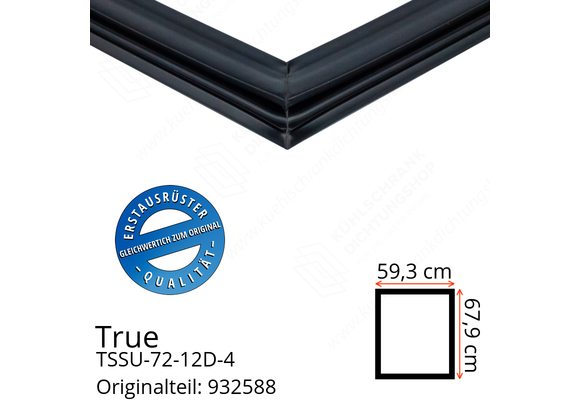True TSSU-72-12D-4 Türdichtung 67,9 x 59,3 cm (Profil breit)