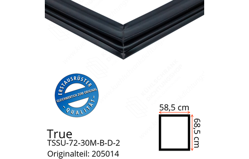 True TSSU-72-30M-B-D-2 Türdichtung 68,5 x 58,5 cm (Profil breit)