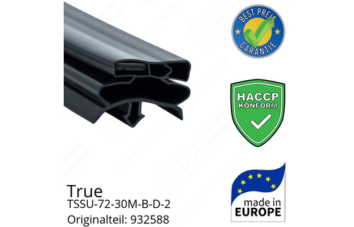 True TSSU-72-30M-B-D-2 Türdichtung 67,9 x 59,3 cm (Profil breit)