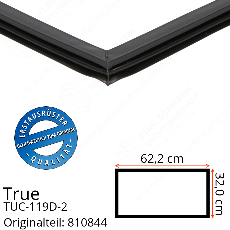 True TUC-119D-2 Schubladendichtung 32,0 x 62,2 cm (Profil schmal)
