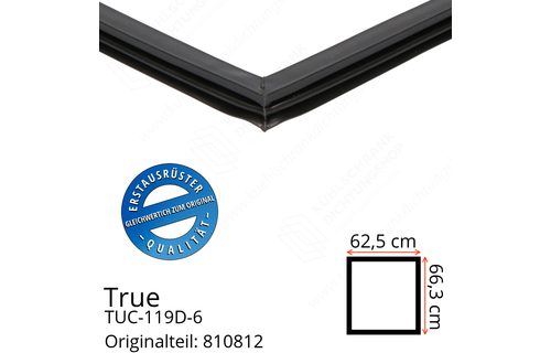 True TUC-119D-6 Türdichtung 66,3 x 62,5 cm (Profil schmal)