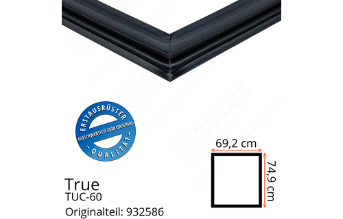 True TUC-60 Türdichtung 74,9 x 69,2 cm (Profil breit)