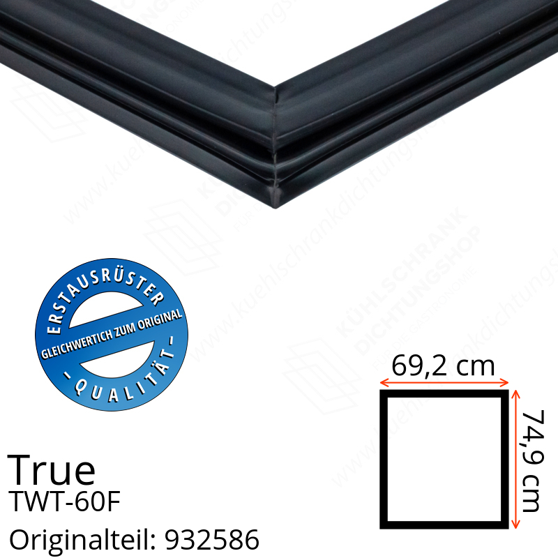 True TWT-60F Türdichtung 74,9 x 69,2 cm (Profil breit)