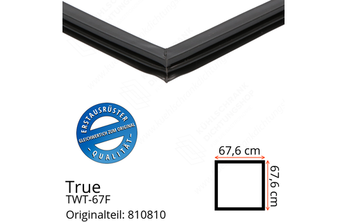True TWT-67F Türdichtung 67,6 x 67,6 cm (Profil schmal)