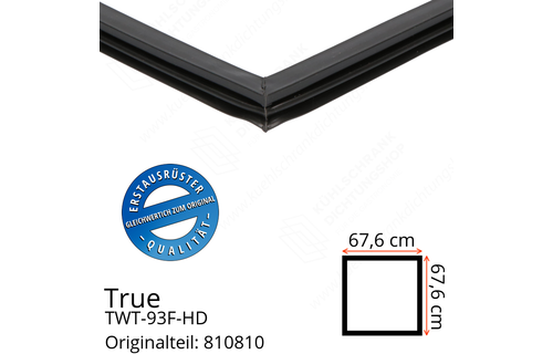 True TWT-93F-HD Türdichtung 67,6 x 67,6 cm (Profil schmal)