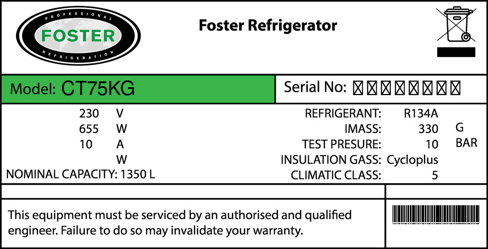 Foster CT75KG Türdichtung 156,3 x 63,9 cm