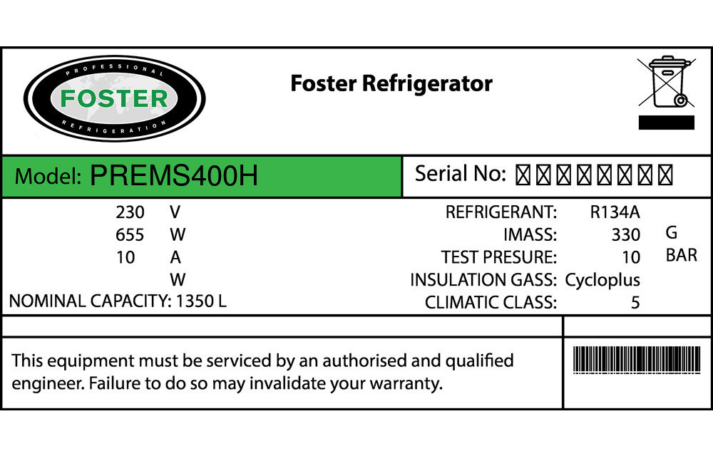 Foster PREMS400H Türdichtung 124,1 x 62,3 cm