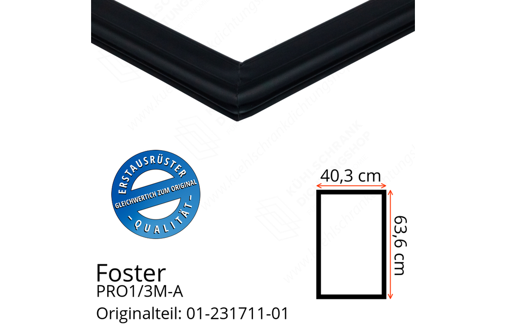 Foster PRO1/3M-A Türdichtung 63,6 x 40,3 cm - Kühlschrankdichtungshop