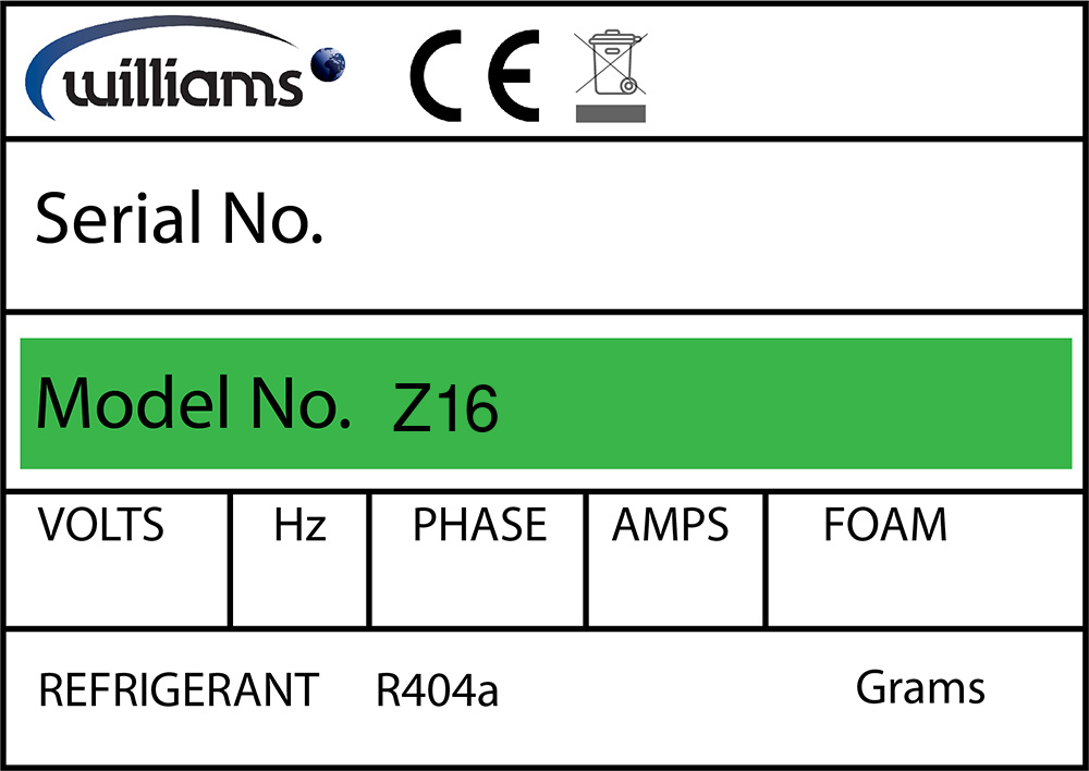 Williams Z16 Türdichtung 129,5 x 67,0 cm