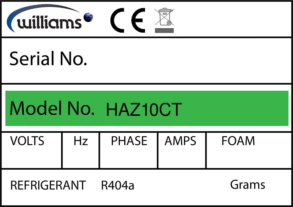 Williams HAZ10CT Türdichtung 50,5 x 41,5 cm