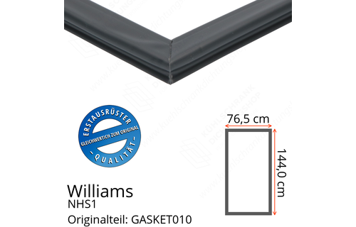 Williams NHS1 Türdichtung 144,0 x 76,5 cm