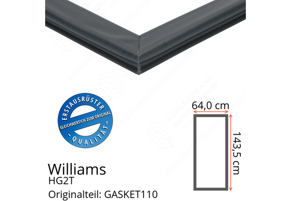 Williams HG2T Türdichtung 143,5 x 64,0 cm