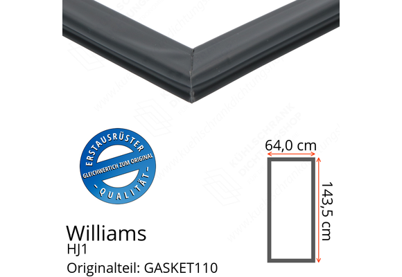 Williams HJ1 Türdichtung 143,5 x 64,0 cm