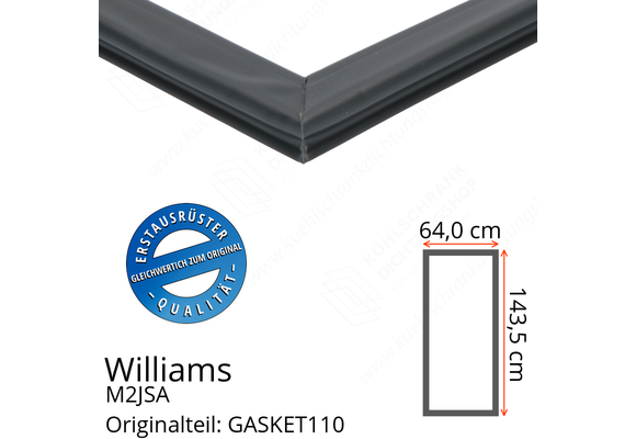 Williams M2JSA Türdichtung 143,5 x 64,0 cm