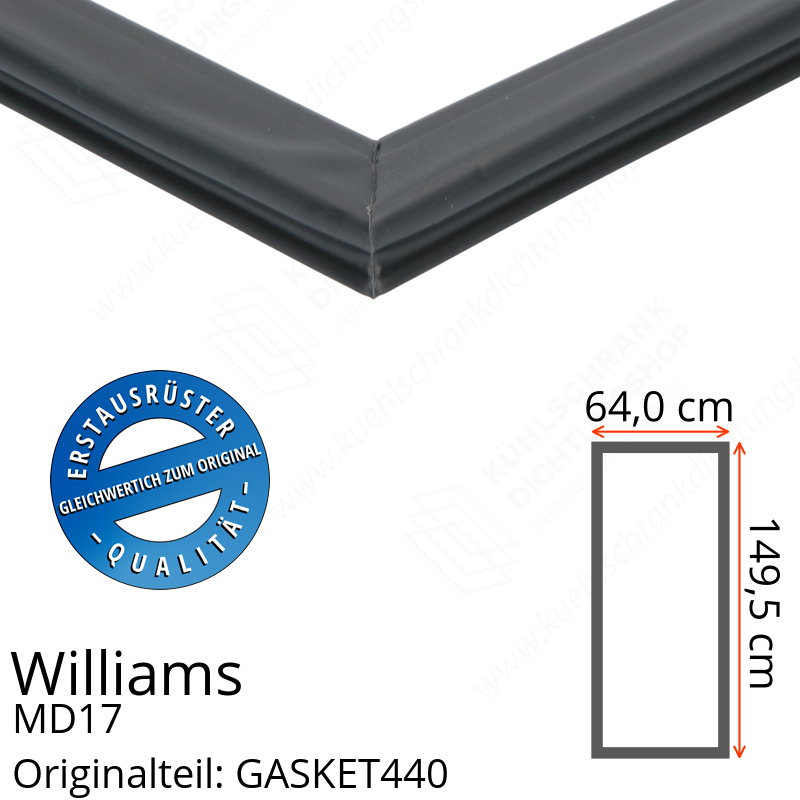 Williams MD17 Türdichtung 149,5 x 64,0 cm