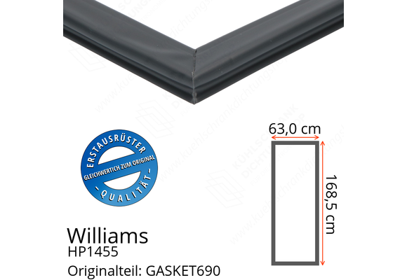 Williams HP1455 Türdichtung 168,5 x 63,0 cm