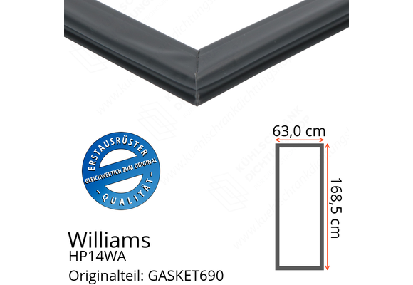 Williams HP14WA Türdichtung 168,5 x 63,0 cm