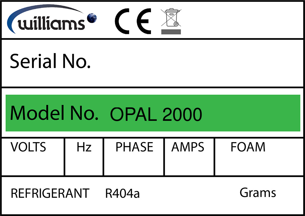 Williams OPAL 2000 Türdichtung 65,9 x 44,6 cm