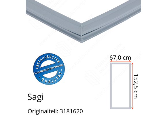 Sagi Türdichtung 152,5 x 67,0 cm Ersatzteil: 3181620 für verschiedene Modelle