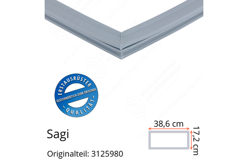 Sagi Schubladendichtung 17,2 x 38,6 cm Ersatzteil: 3125980 für verschiedene Modelle