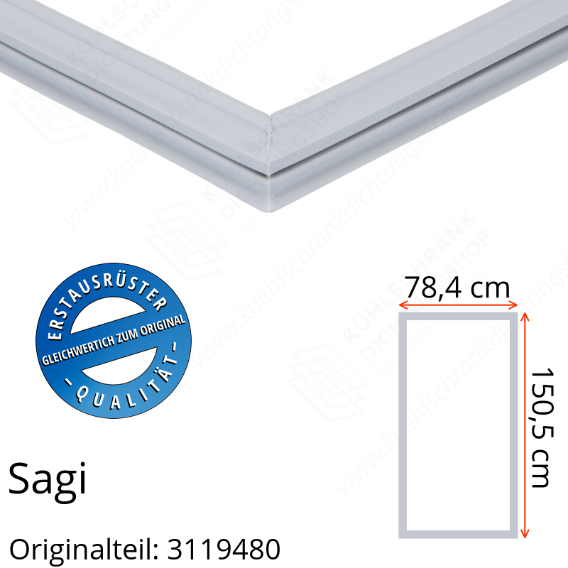 Sagi Türdichtung 150,5 x 78,4 cm Ersatzteil: 3119480 für verschiedene Modelle