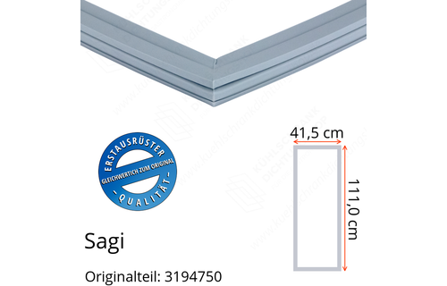 Sagi Türdichtung 111,0 x 41,5 cm Ersatzteil: 3194750 für verschiedene Modelle