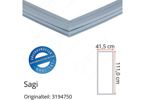 Sagi Türdichtung 111,0 x 41,5 cm Ersatzteil: 3194750 für verschiedene Modelle