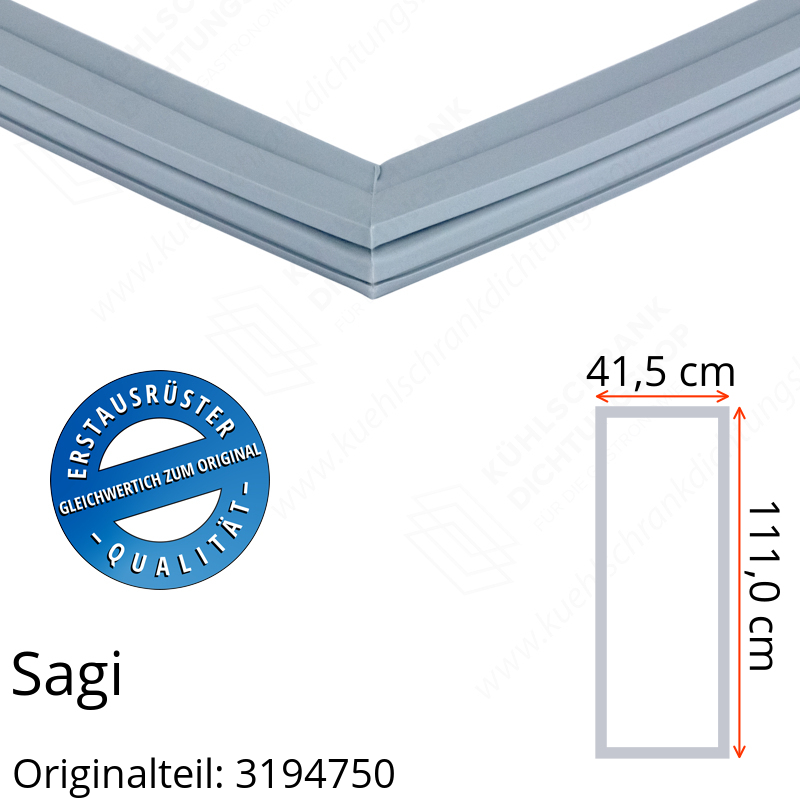 Sagi Türdichtung 111,0 x 41,5 cm Ersatzteil: 3194750 für verschiedene Modelle