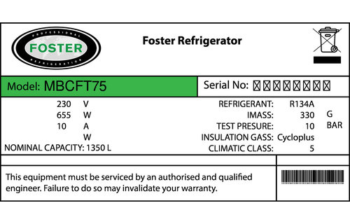Foster MBCFT75 Türdichtung 191,5 x 74,7 cm