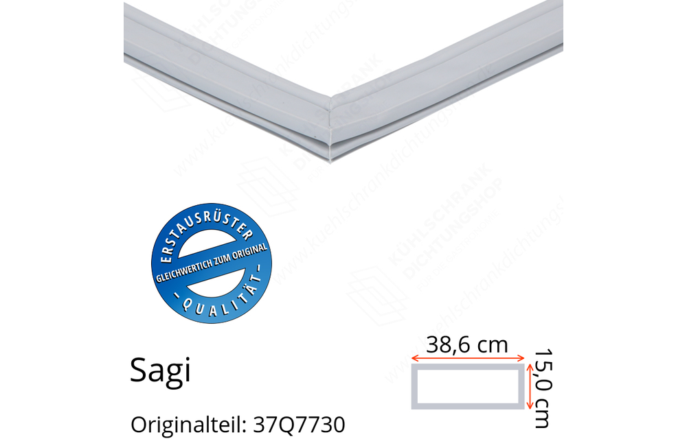 Sagi Schubladendichtung 15,0 x 38,6 cm Ersatzteil: 37Q7730 für verschiedene Modelle