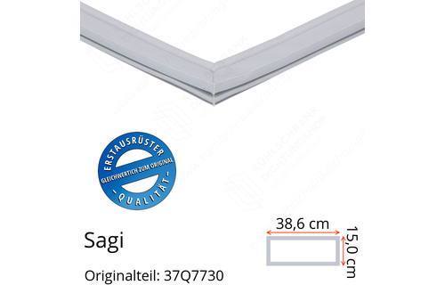 Sagi Schubladendichtung 15,0 x 38,6 cm Ersatzteil: 37Q7730 für verschiedene Modelle