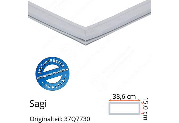 Sagi Schubladendichtung 15,0 x 38,6 cm Ersatzteil: 37Q7730 für verschiedene Modelle