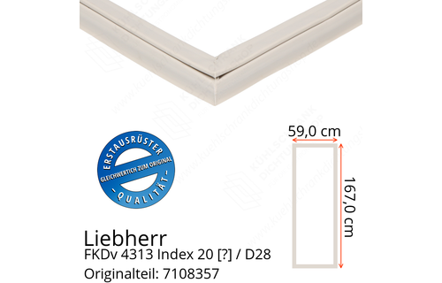 Liebherr FKDv 4313 Index 20 / D28 Serie Türdichtung 167,0 x 59,0 cm