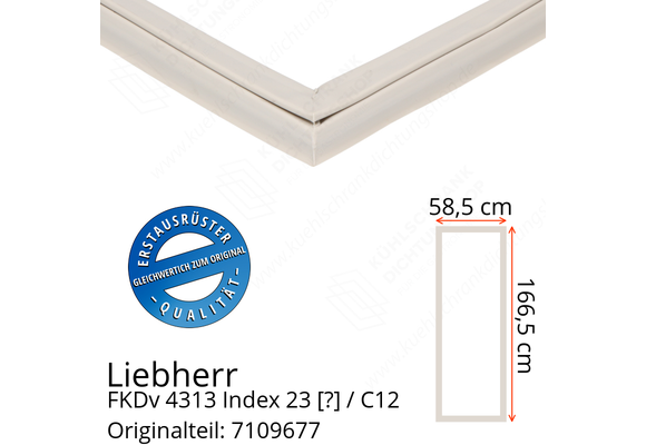 Liebherr FKDv 4313 Index 23 / C12  Serie Türdichtung 166,5 x 58,5 cm