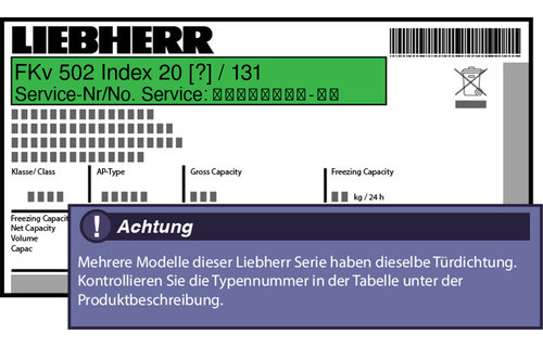 Liebherr FKv 502 Index 20 / 131  Serie Türdichtung 58,5 x 42,0 cm