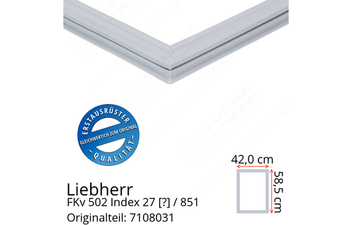 Liebherr FKv 502 Index 27 / 851  Serie Türdichtung 58,5 x 42,0 cm
