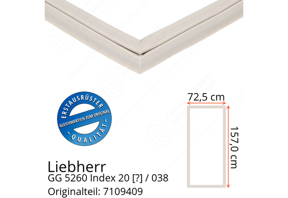 Liebherr GG 5260 Index 20 / 038  Serie Türdichtung 157,0 x 72,5 cm