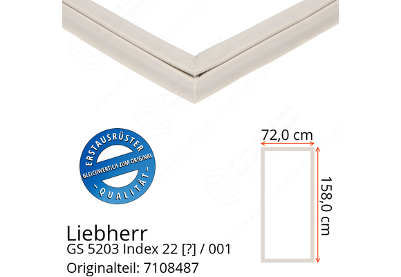 Liebherr GS 5203 Index 22 / 001  Serie Türdichtung 158,0 x 72,0 cm