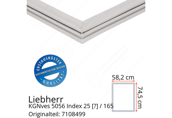 Liebherr KGNves 5056 Index 25 / 165  Serie Türdichtung 74,5 x 58,2 cm