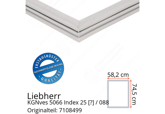 Liebherr KGNves 5066 Index 25 / 088  Serie Türdichtung 74,5 x 58,2 cm