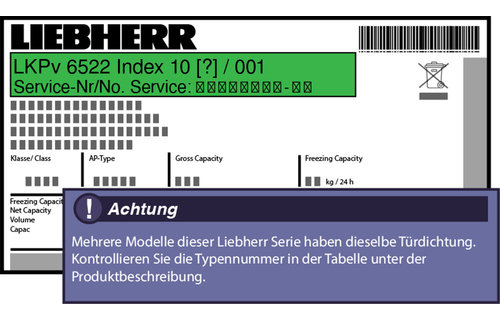 Liebherr LKPv 6522 Index 10 / 001  Serie Türdichtung 164,0 x 62,0 cm