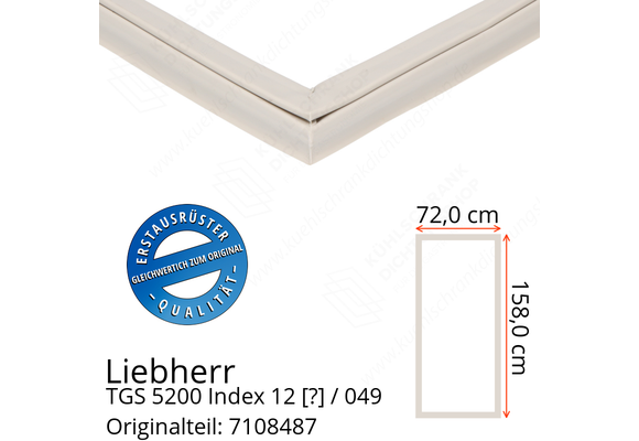 Liebherr TGS 5200 Index 12 / 049  Serie Türdichtung 158,0 x 72,0 cm