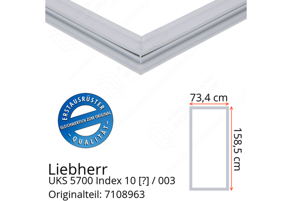 Liebherr UKS 5700 Index 10 / 003  Serie Türdichtung 158,5 x 73,4 cm