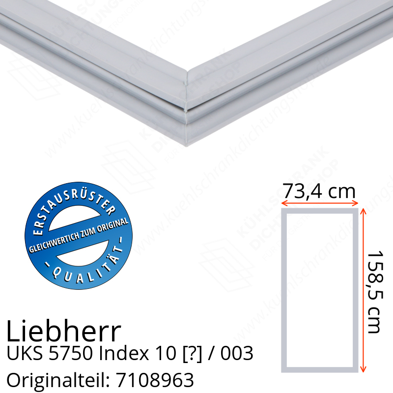 Liebherr UKS 5750 Index 10 / 003  Serie Türdichtung 158,5 x 73,4 cm