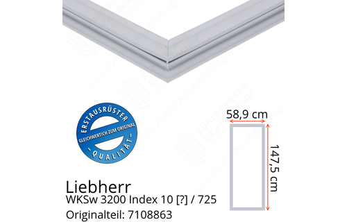 Liebherr WKSw 3200 Index 10 / 725 Serie Türdichtung 147,5 x 58,9 cm