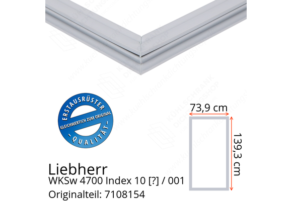 Liebherr WKSw 4700 Index 10 / 001  Serie Türdichtung 139,3 x 73,9 cm