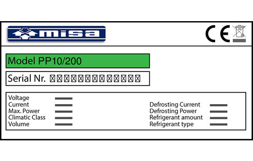 Misa PP10/200 Türdichtung 192,0 x 87,3 x 192,0 cm